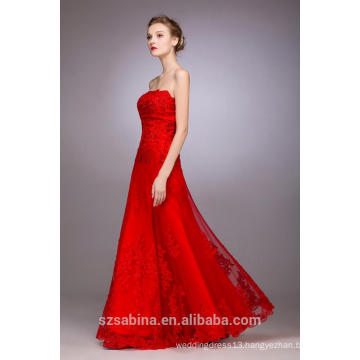 2017 hottest style of red sleeveless floor-length evening dress for women